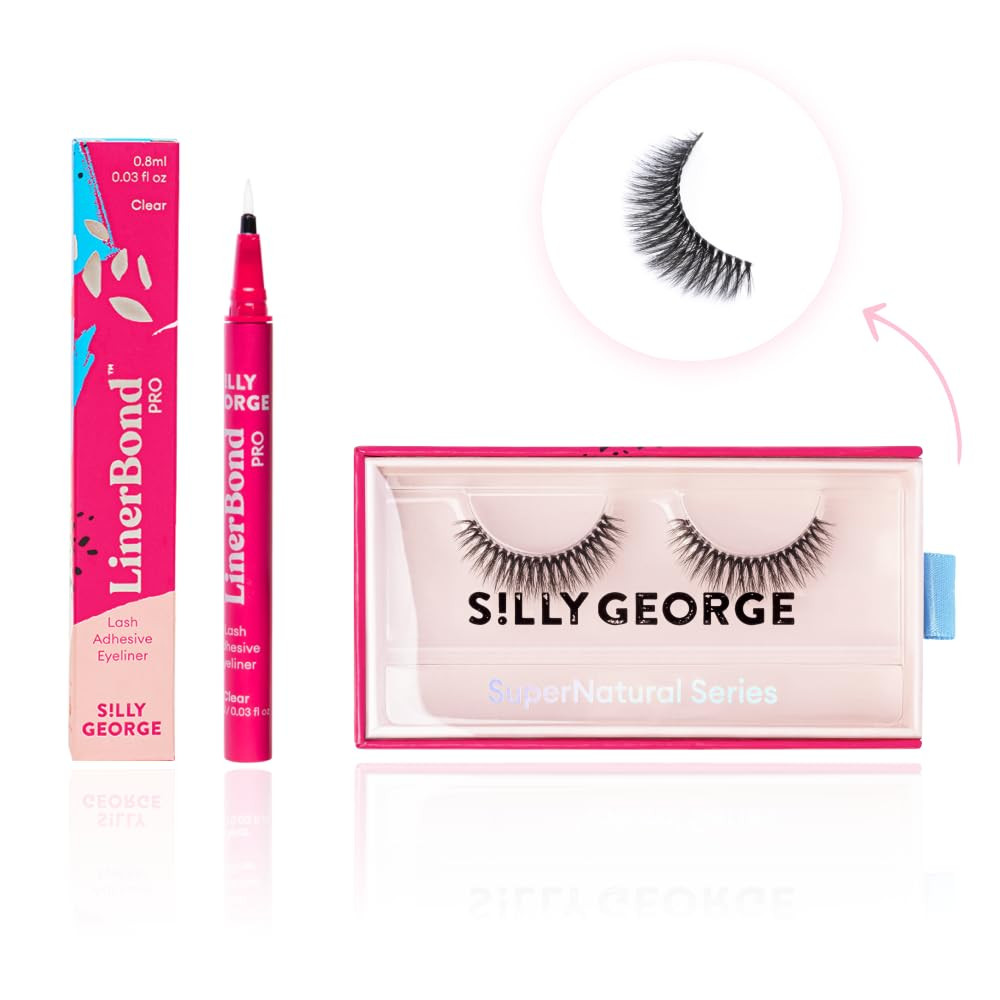 Silly George SuperNatural Series Starter Kit - Pretty Lashes with Adhesive Eyeliner | Clear Band ... | Amazon (US)
