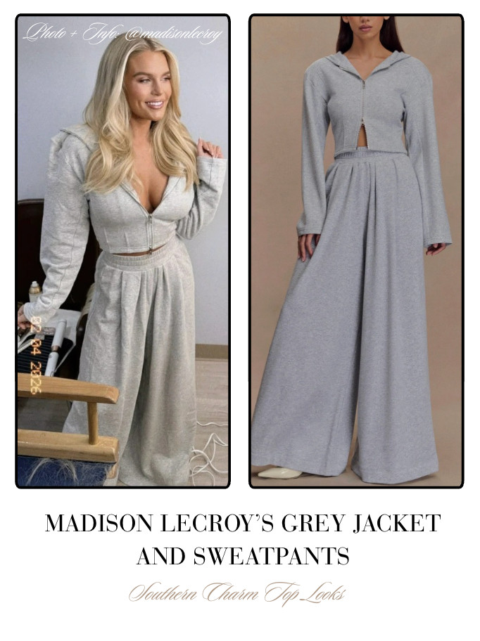 Madison LeCroy's Grey Jacket and Sweatpants 📸 + Info: @madisonlecroy 

 