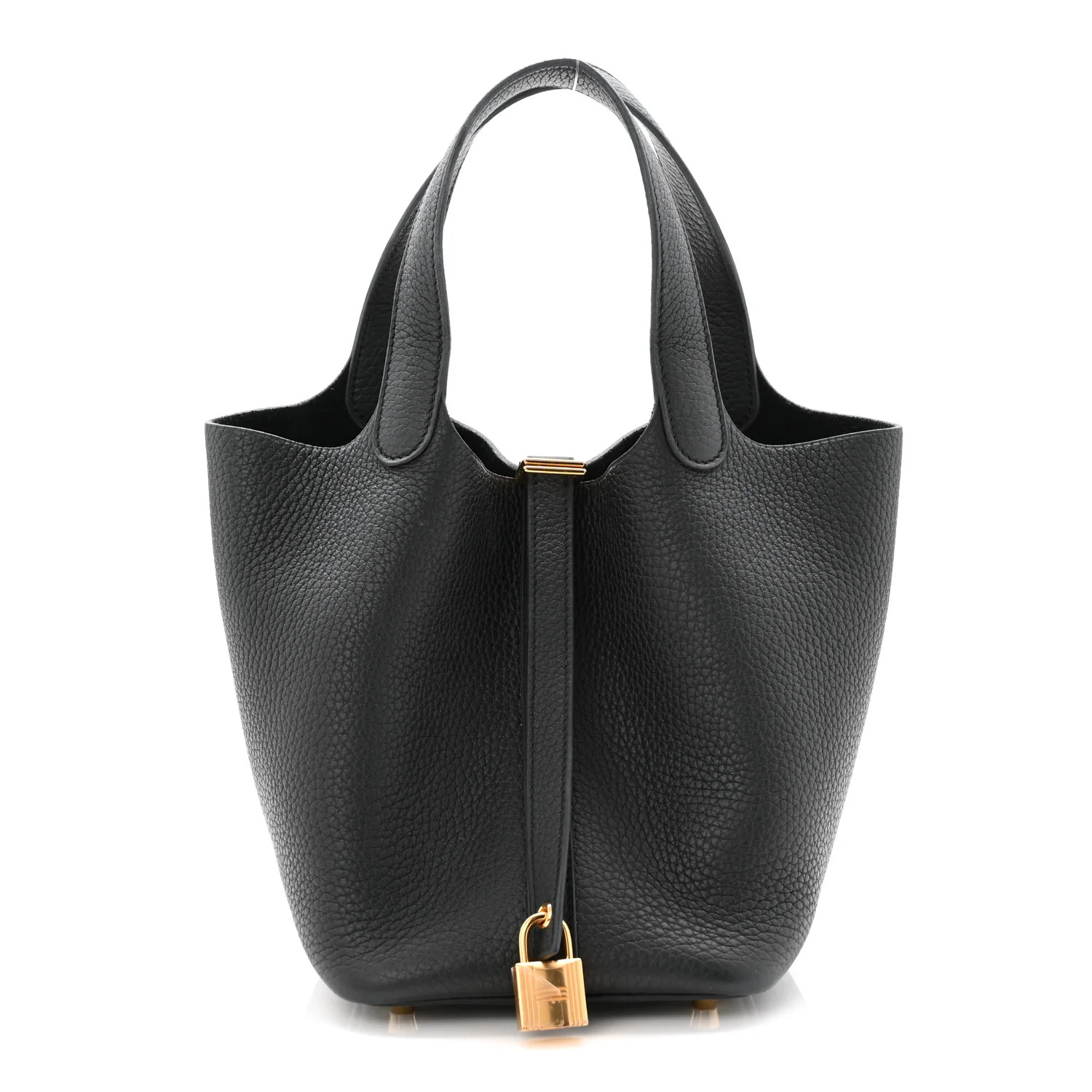 Taurillon Clemence Picotin Lock 18 PM Black | FASHIONPHILE (US)
