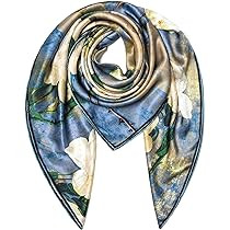 100% Mulberry Silk Scarf 43" Large Square Scarf Large Shawl - Women's Silk Oversized Headband - With Gift Packed | Amazon (US)