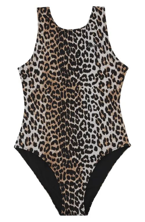 Ganni Leopard Print One-Piece Swimsuit at Nordstrom, Size 4 Us | Nordstrom