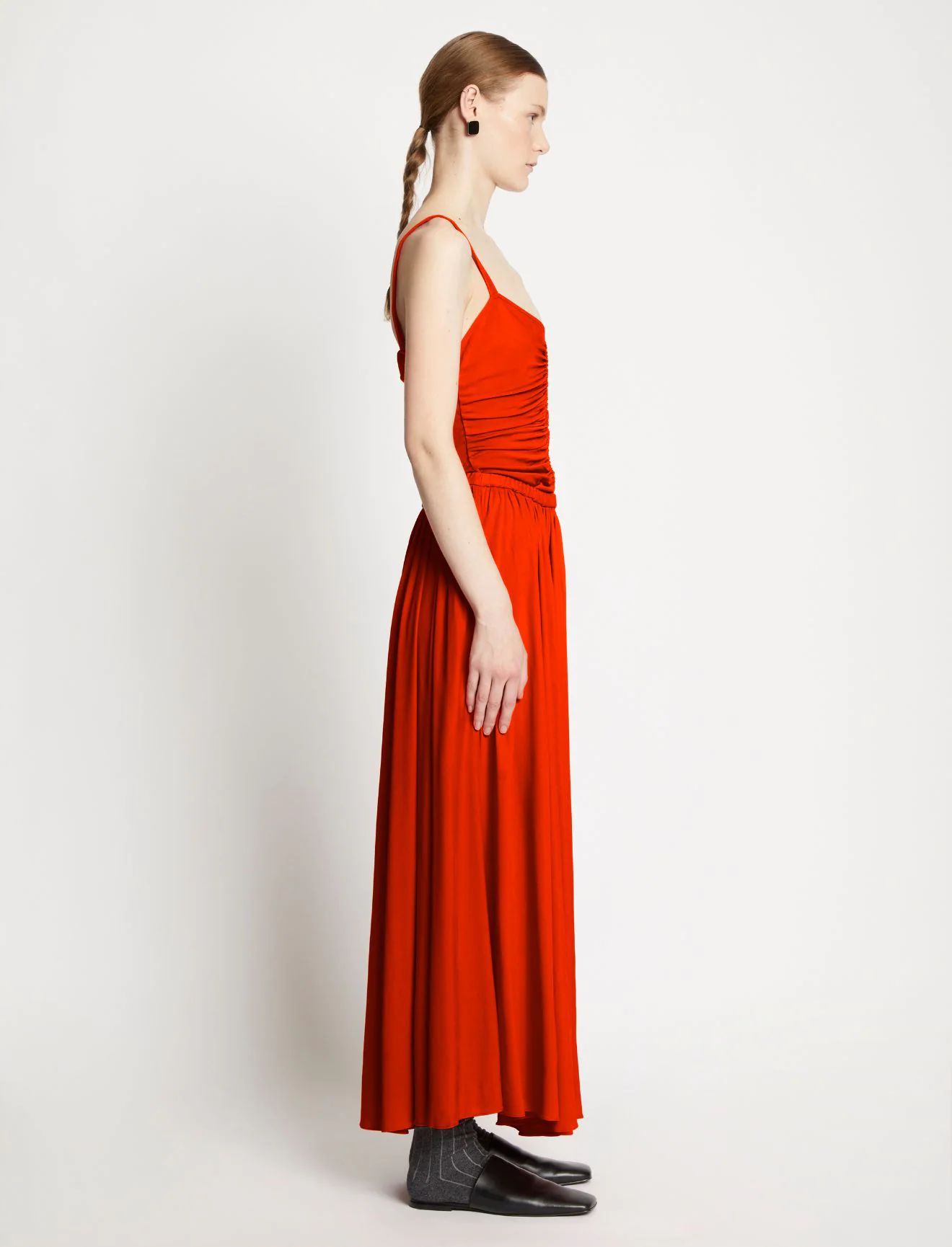 Matte Crepe Strap Dress in poppy | Proenza Schouler | Proenza Schouler LLC