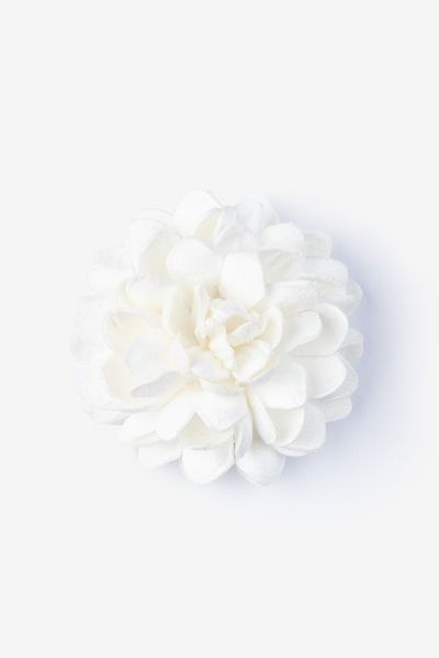 Ivory Felt Chrysanthemum Lapel Pin | Ties.com | Ties.com