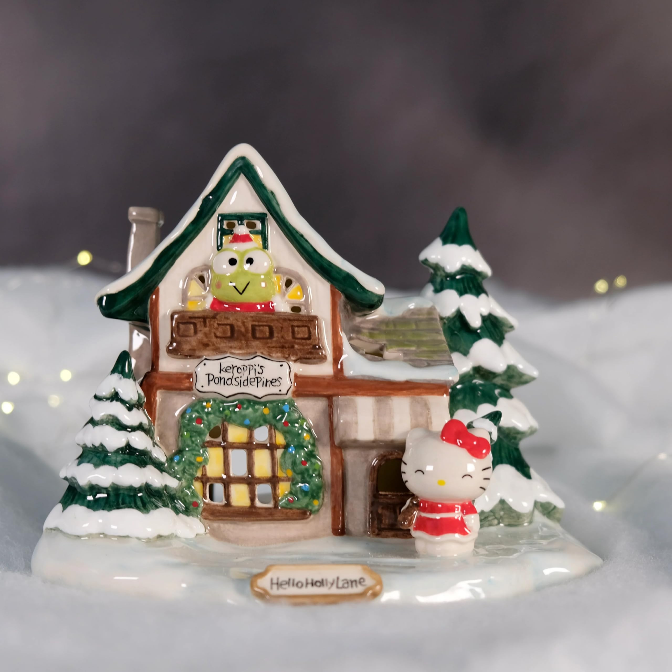 Blue Sky Clayworks Keroppi's Pondside Pines Candle House, 7.5" L x 6.125" W x 5.75" H, Created | Amazon (US)