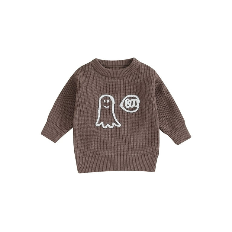 Toddler Baby Boy Girl Halloween Outfit Knit Chunky Ghost Sweaters Crew Neck Pullover Sweatshirt T... | Walmart (US)