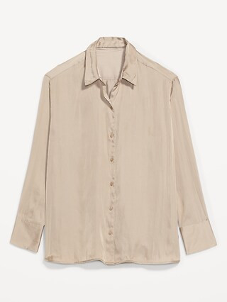 Satin Boyfriend Shirt for Women | Old Navy (US)