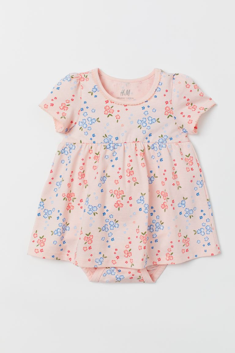 Jersey Dress with Bodysuit - Light pink/floral - Kids | H&M US | H&M (US + CA)