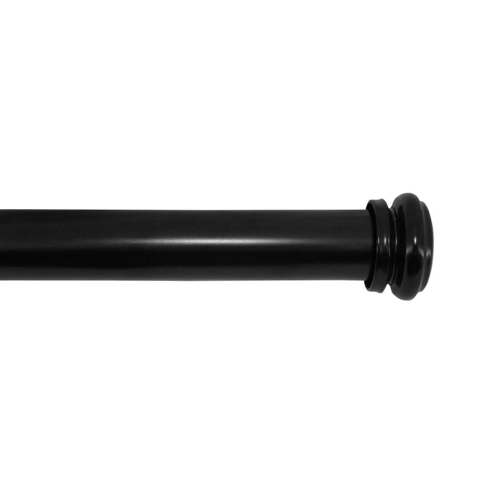 Mix and Match 72 in. L to 144 in. L Telescoping 1 in. Single Curtain Rod Kit in Matte Black | The Home Depot