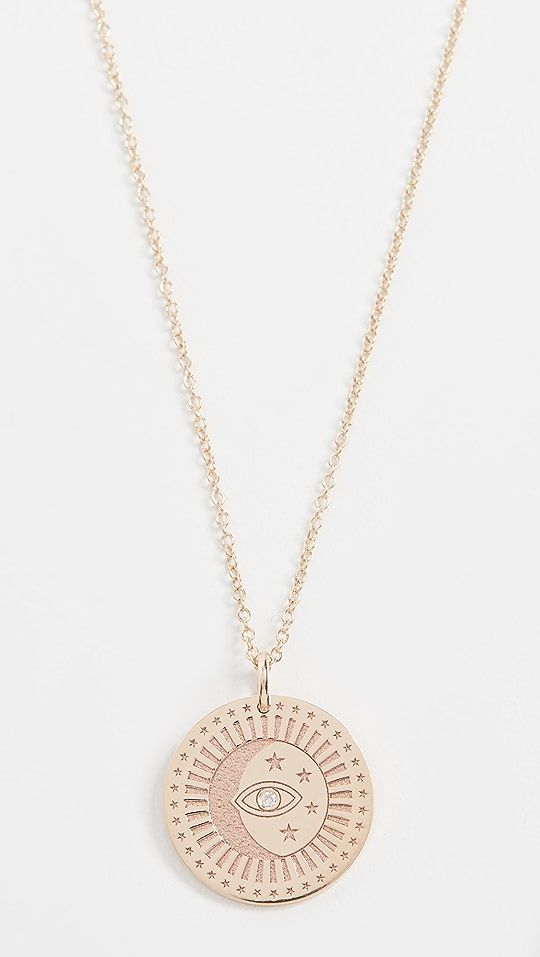 14k Gold Small Celestial Protection Medallion Necklace | Shopbop