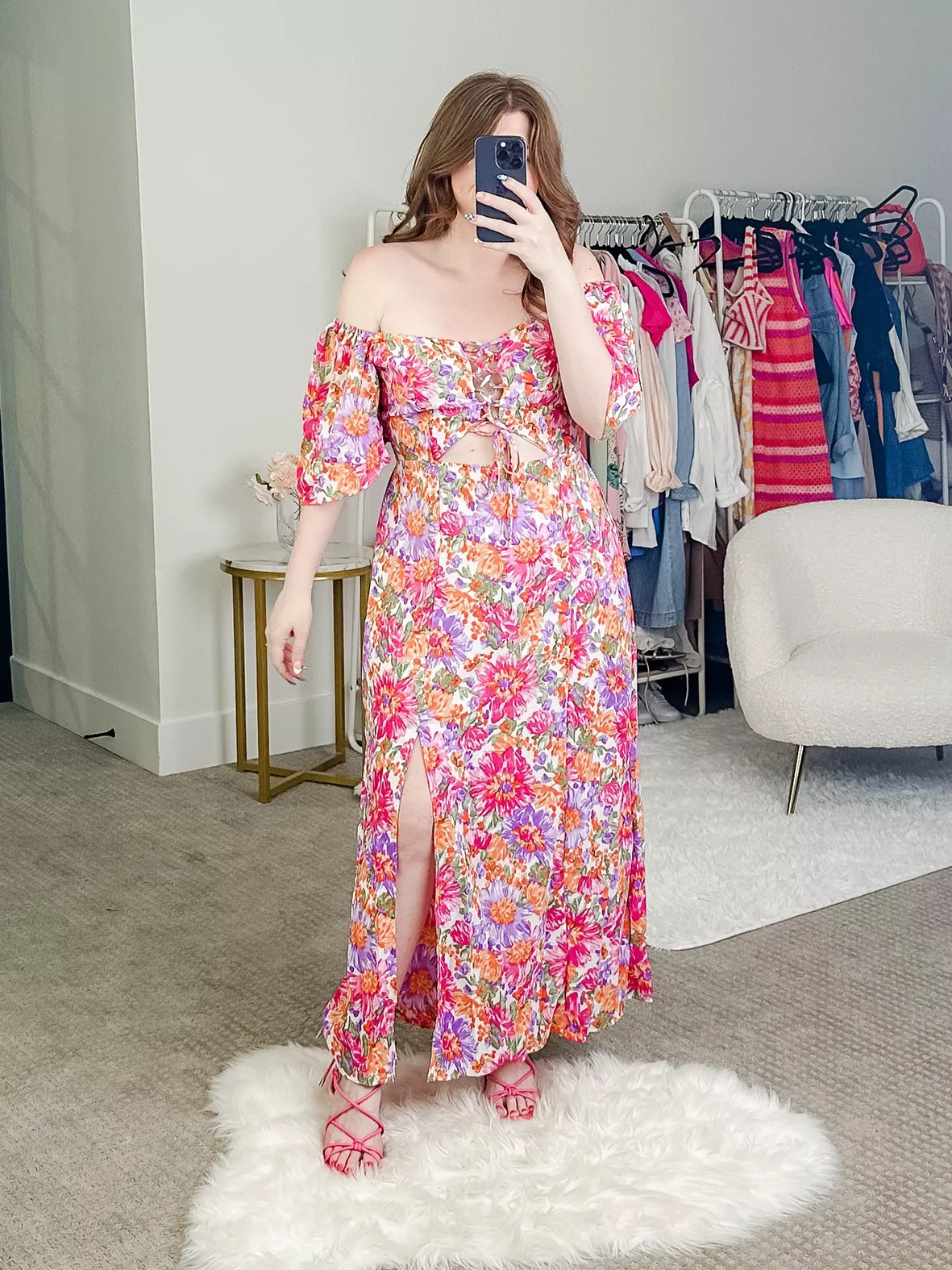Floral Drape Slit Midi Dress curated on LTK