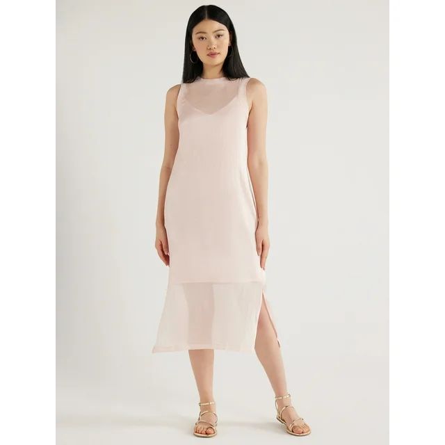 Scoop Women’s Sheer Dress, Sizes XS to XXL | Walmart (US)