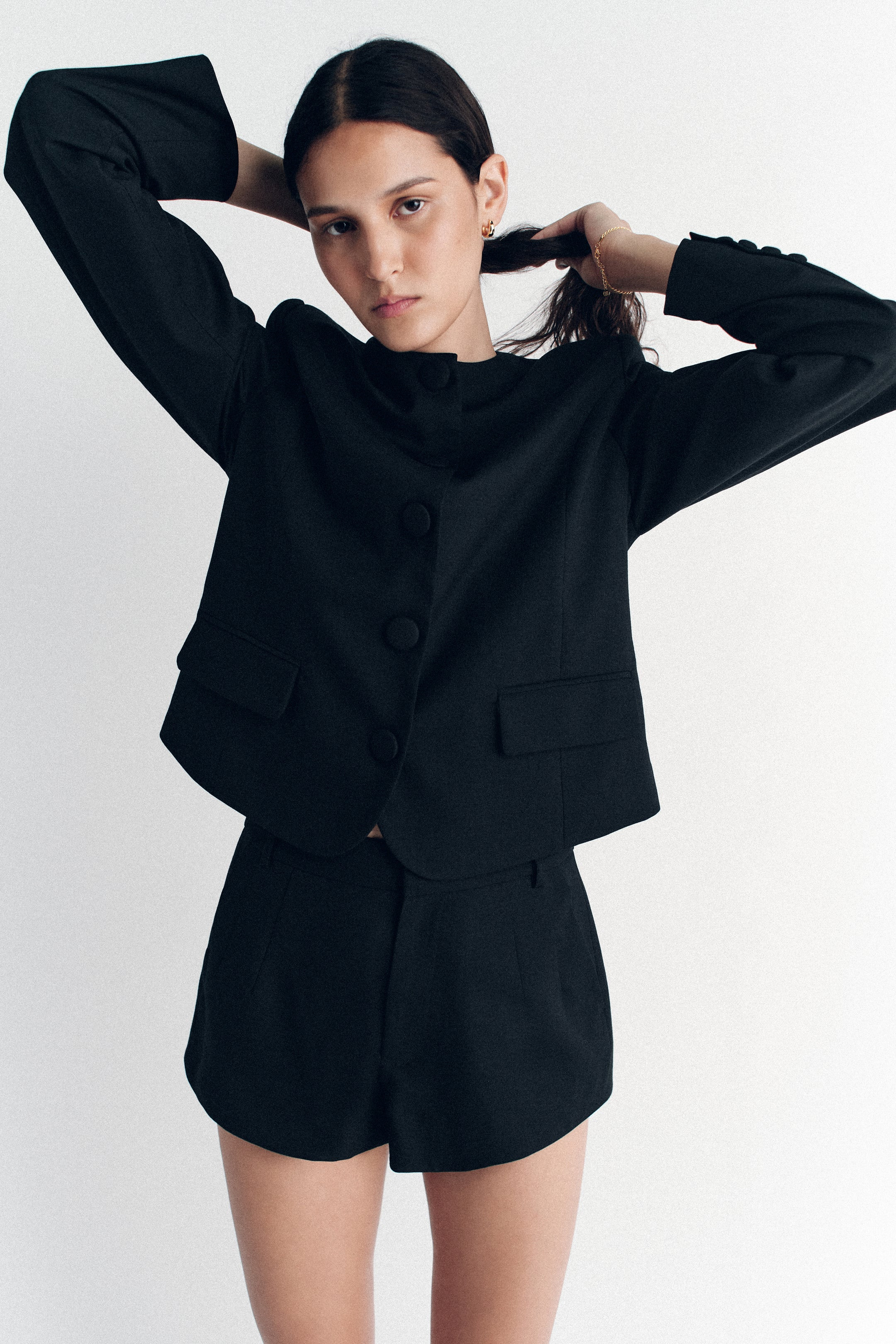 Millard Cropped Jacket Black | Hansen and Gretel