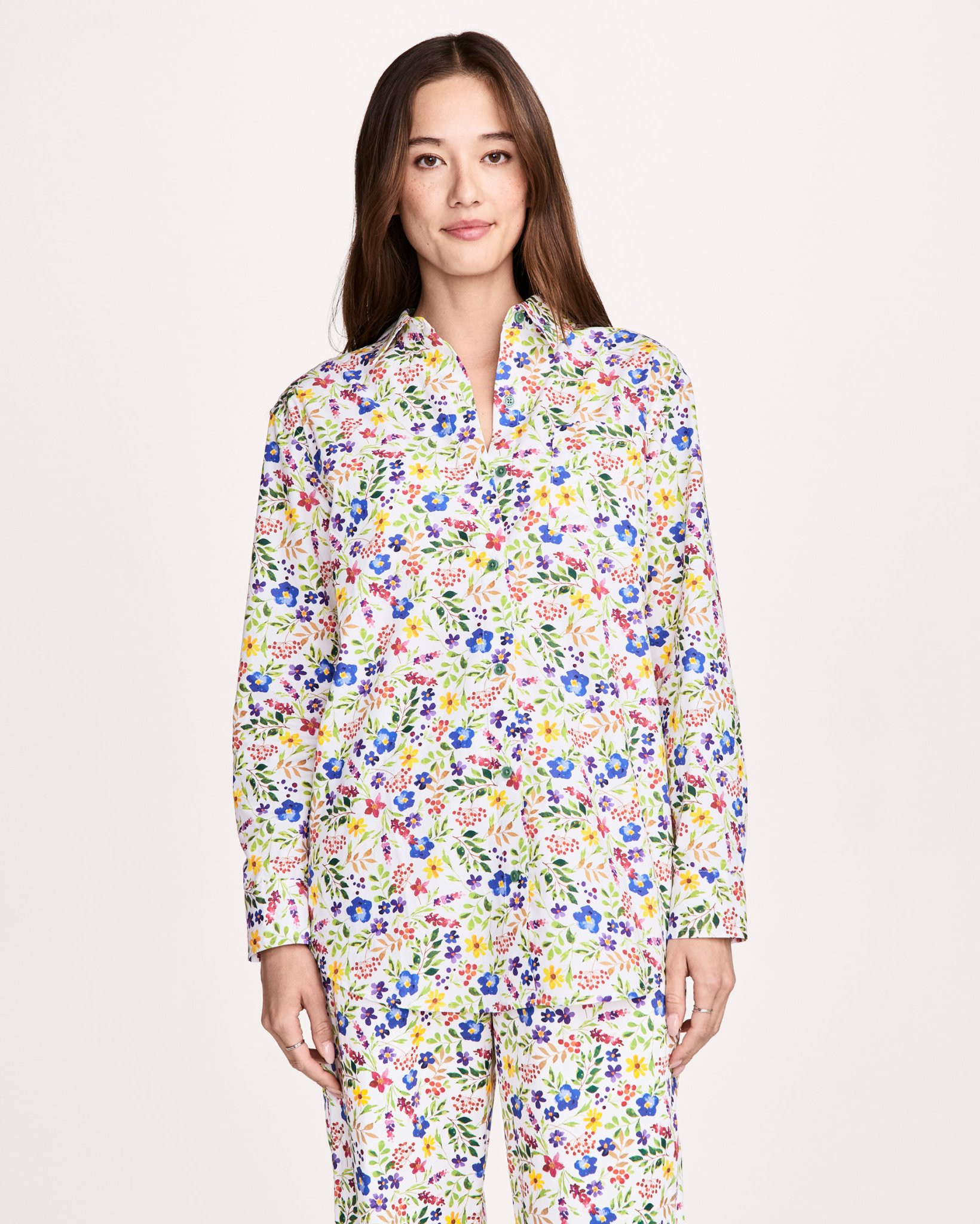 100% Cotton Poplin Long Sleeve Button Up | Jockey