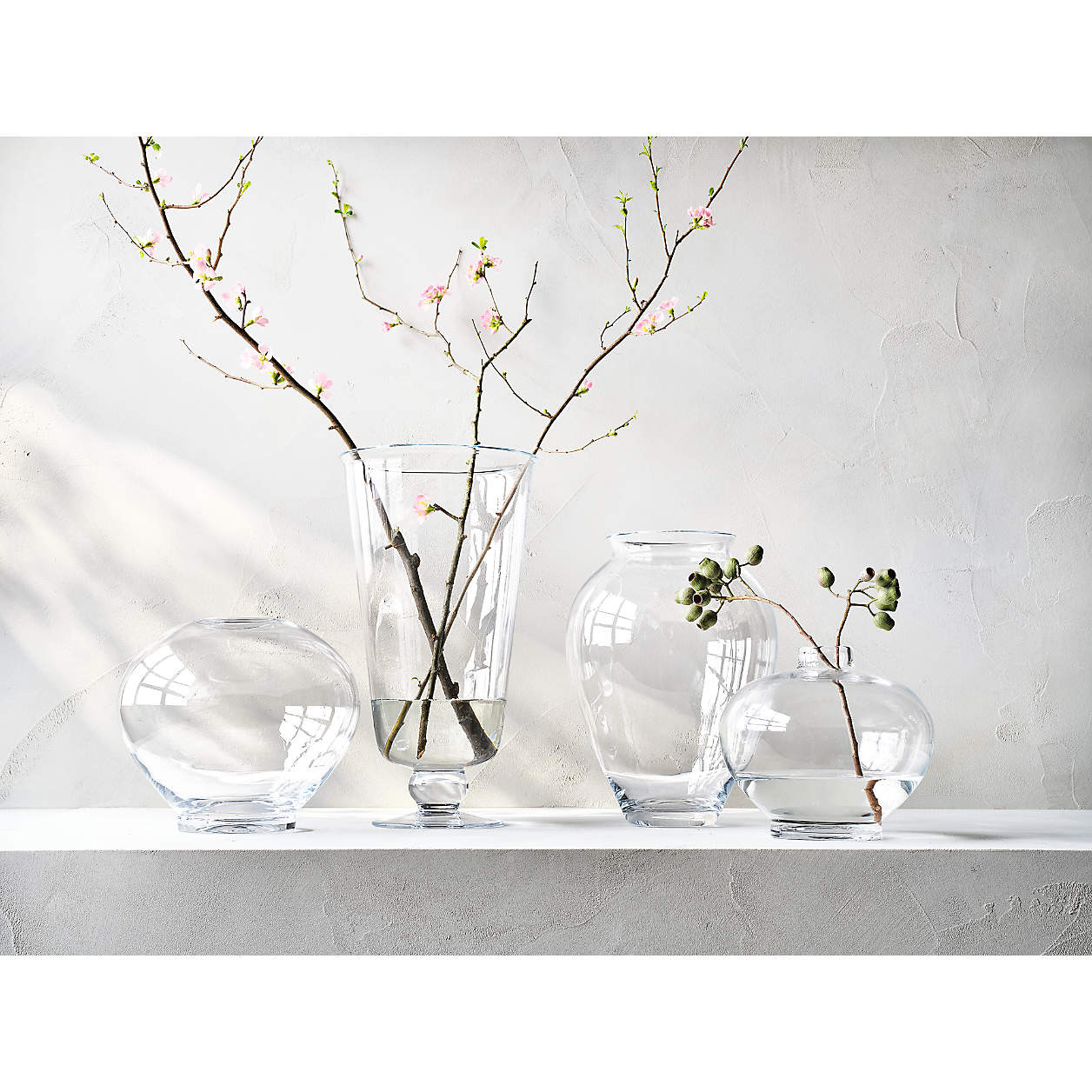 Ophelia Clear Hand Blown Glass Tall Vase 22" + Reviews | Crate & Barrel | Crate & Barrel