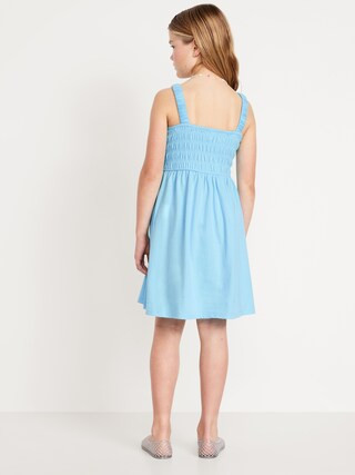 Fit & Flare Sleeveless Smocked Dress for Girls | Old Navy (US)