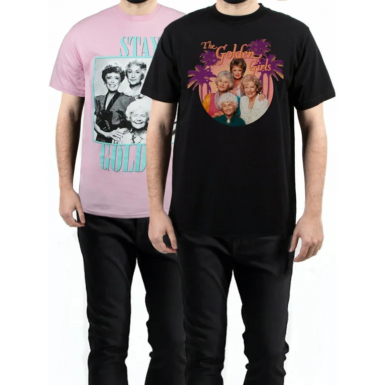 Golden Girls Men's & Big Men's Palm Trees Short Sleeve Graphic Tees, 2-Pack, Sizes S-3XL | Walmart (US)