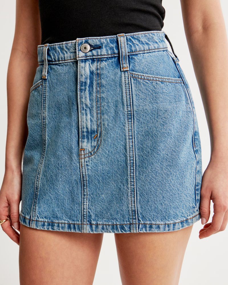 Women's Cargo Pocket Denim Mini Skirt | Women's Clearance | Abercrombie.com | Abercrombie & Fitch (US)