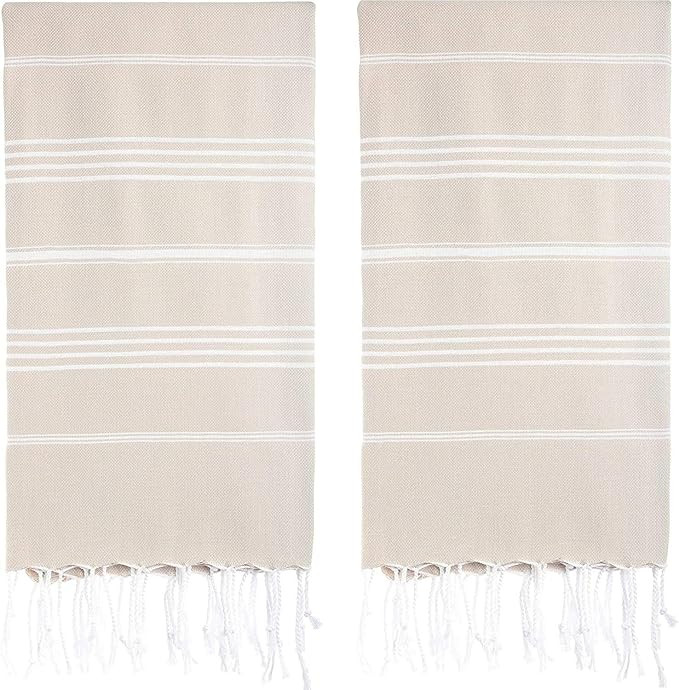 HAVLULAND Pack of 2 -Turkish Beach Towel -100% Cotton Super Absorbent Drying Quickly - Sandfree S... | Amazon (US)