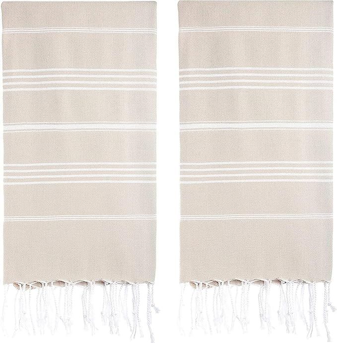 HAVLULAND Pack of 2 -Turkish Beach Towel -100% Cotton Super Absorbent Drying Quickly - Sandfree S... | Amazon (US)