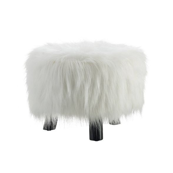 Faux Fur Foot Stool - Linon | Target