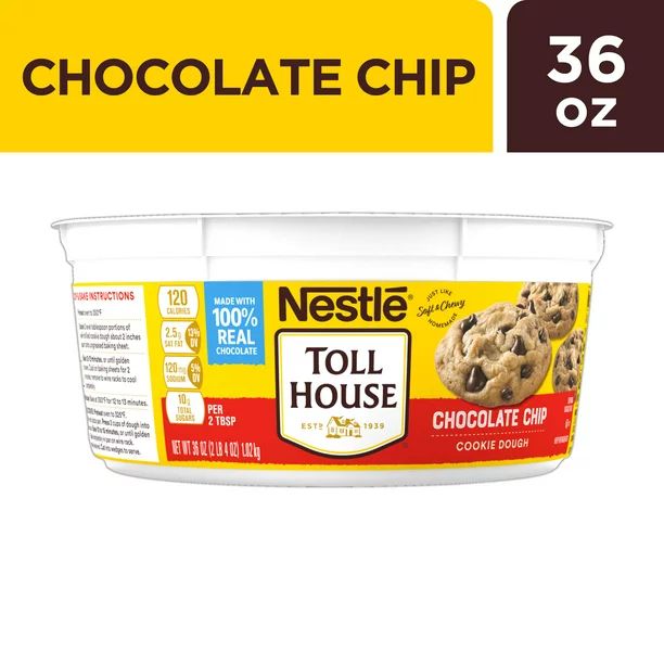 Nestle Toll House Chocolate Chip Cookie Dough 36 oz - Walmart.com | Walmart (US)