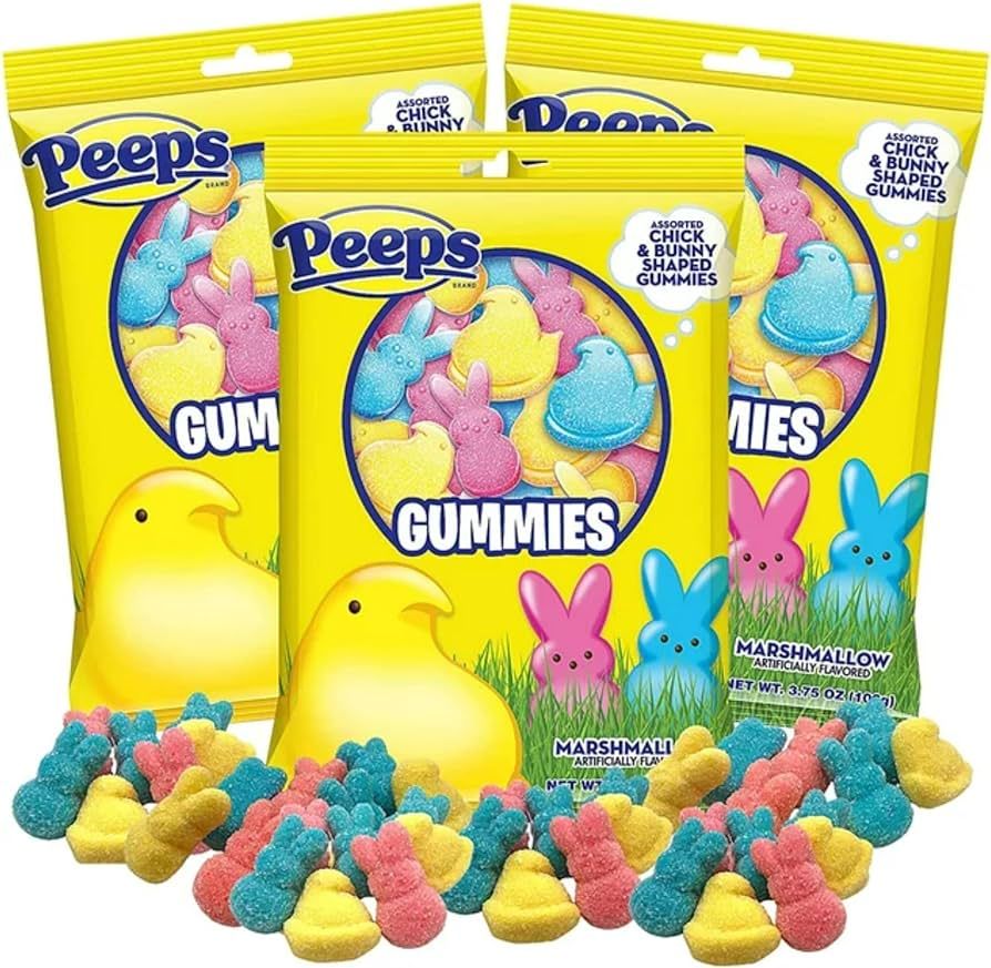 New 2024 Limited Edition Peeps Candies, Pink, Blue, and Yellow, Bunnies and Chicks, Easter Egg an... | Amazon (US)