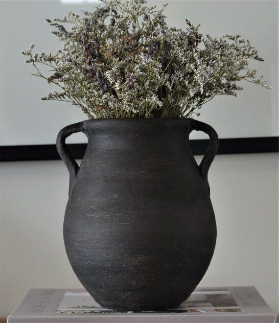 Classic IV  Large Black Textured Vase - Etsy | Etsy (US)