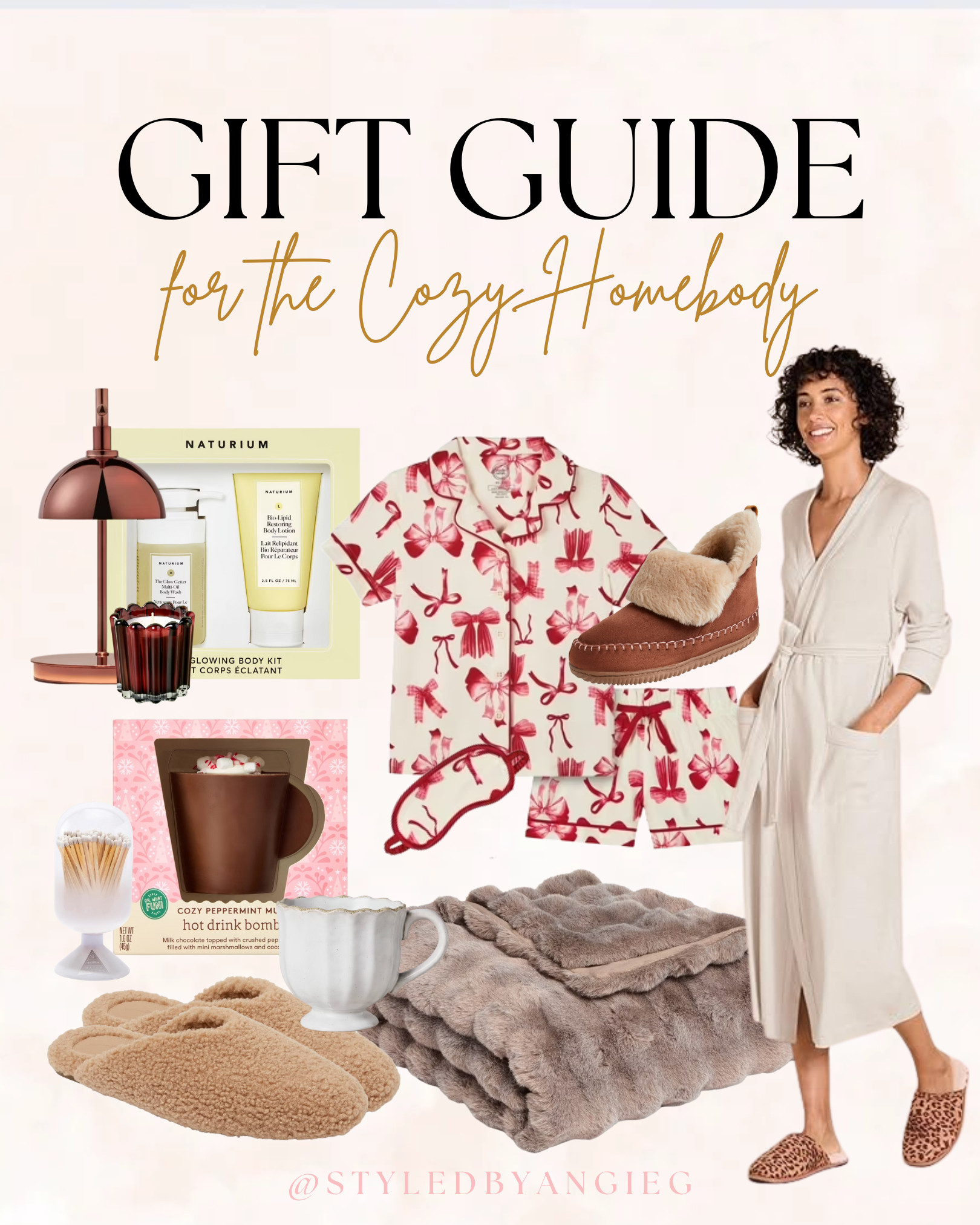 Gift guide for the cozy homebody! Warm slippers, plush robes, fuzzy blankets, holiday pajamas, self-care sets, cozy mugs, hot drink bombs, candles, comfy gifts for staying in 

 

#LTKGiftGuide #LTKHoliday #LTKSeasonal