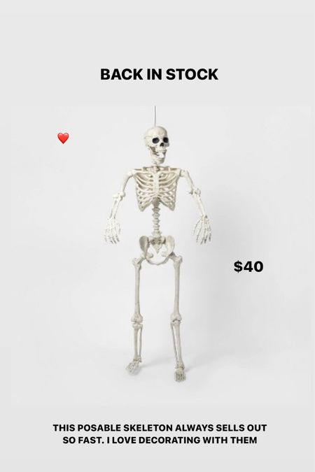 POSABLE Target skeleton! Back in stock! $40

Halloween, Halloween decor, Halloween decorations, skeletons, seasonal home decor, target Halloween 

#LTKSeasonal #LTKhome #LTKunder50