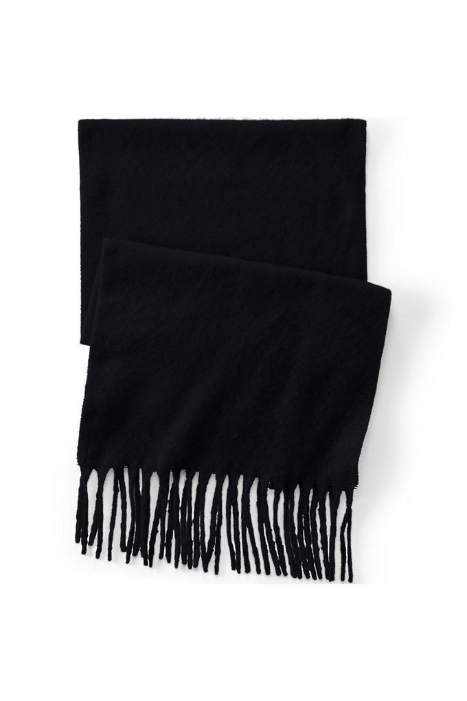 Brushed Blanket Scarf - Lands' End - Black | Lands' End (US)