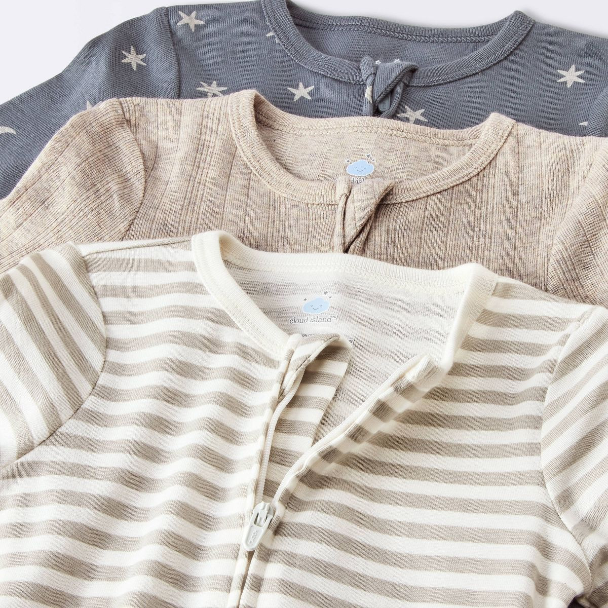 Baby 3pk Moons Sleep N' Play - Cloud Island™ Gray 3-6M | Target