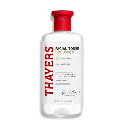 THAYERS Alcohol-Free, Hydrating Cucumber Witch Hazel Facial Toner with Aloe Vera Formula, Vegan, ... | Amazon (US)