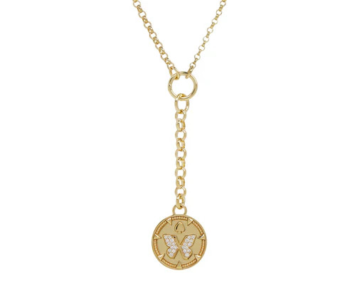 Foundrae Small Reverie Medallion Mixed Belcher Chain Necklace | TWIST