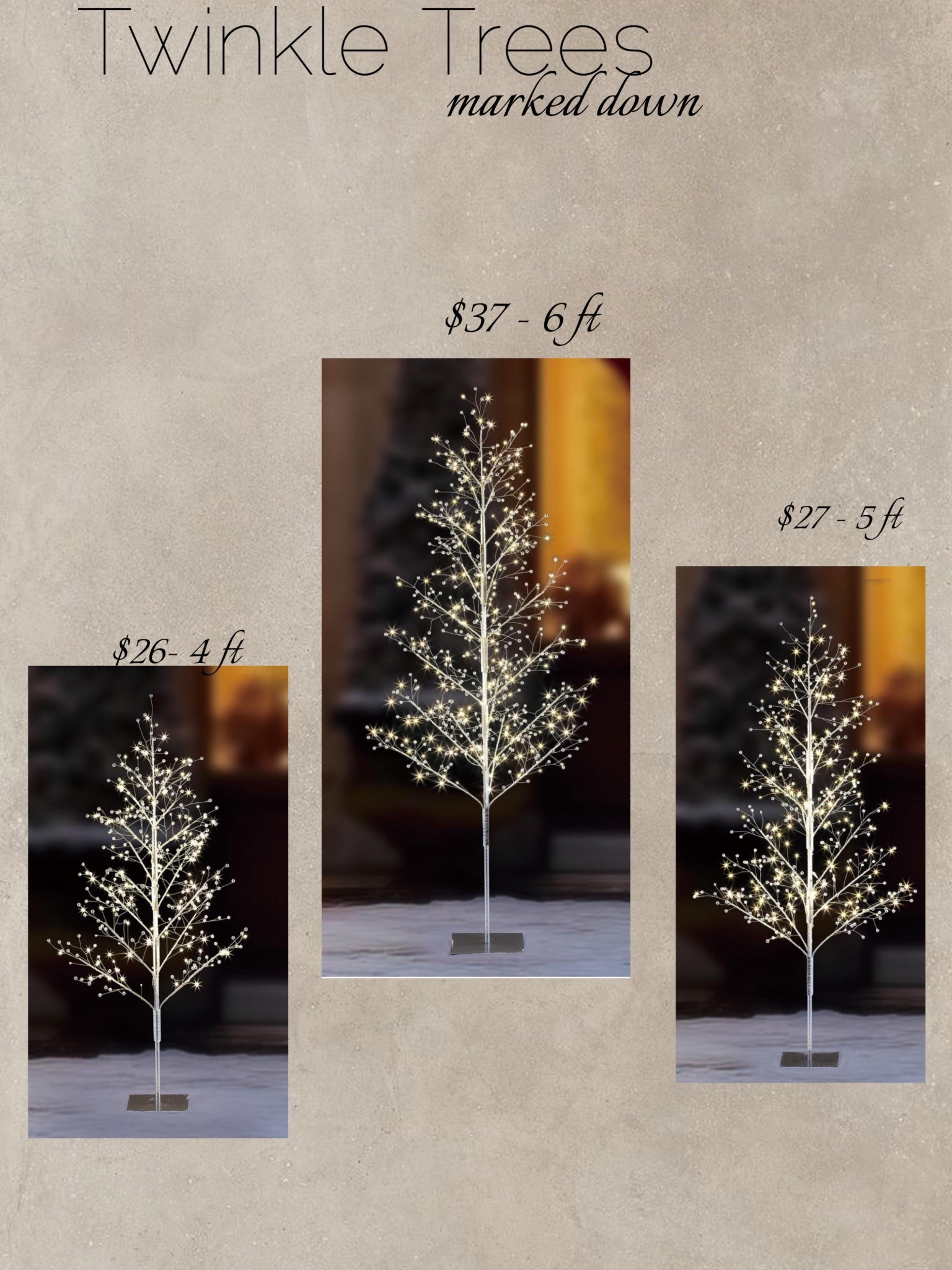 These twinkle trees from Walmart are on clearance and priced even lower! 6 foot is $37. 5 foot is $27. 4 foot is $26. It says low stock on the website so they probably won’t be available for long!

#LTKSeasonal #LTKHome #LTKHoliday