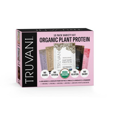 Truvani Variety Plant-Based Protein Powder Variety Pack - Vanilla, Strawberry, Peanut Butter, Chocolate - 10ct | Target