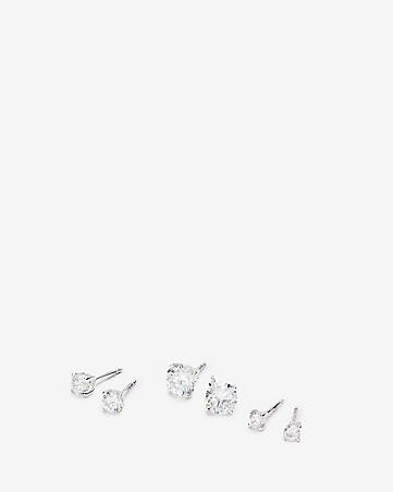 Cubic Zirconia Round Stud Earring Trio | Express