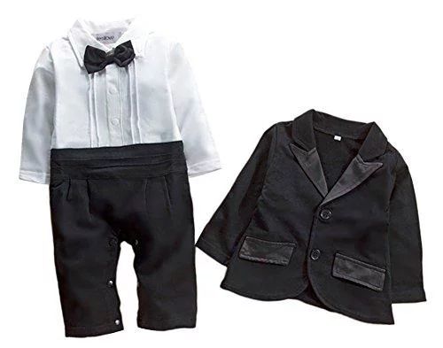 StylesILove Infant Toddler Baby Boy Tuxedo Romper and Jacket 2-pc Formal Wear Suit (70/3-6 Months... | Walmart (US)