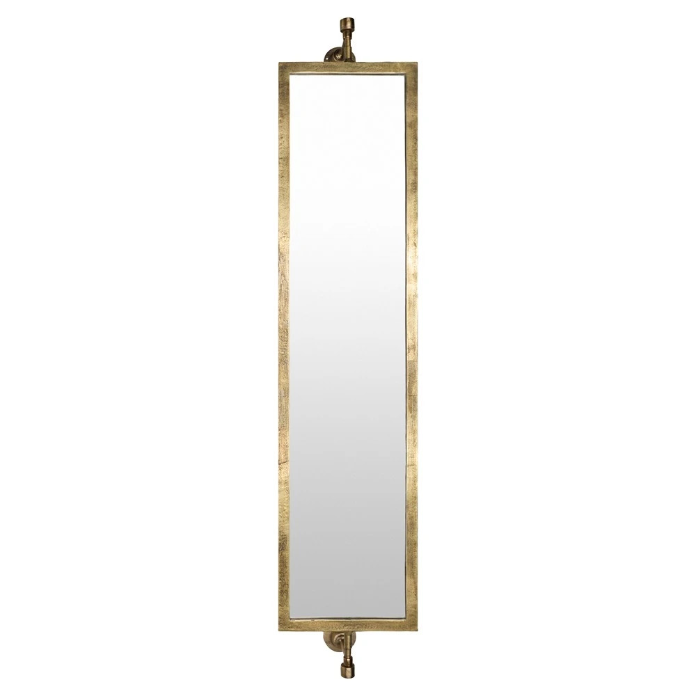 Ronin Traditional Gold Metal Wall Mirror - 76" | Kathy Kuo Home