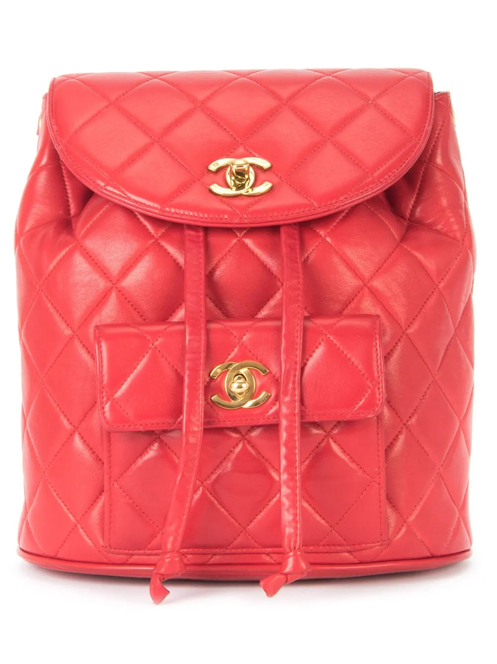 Chanel Vintage quilted chain backpack - Red | FarFetch US