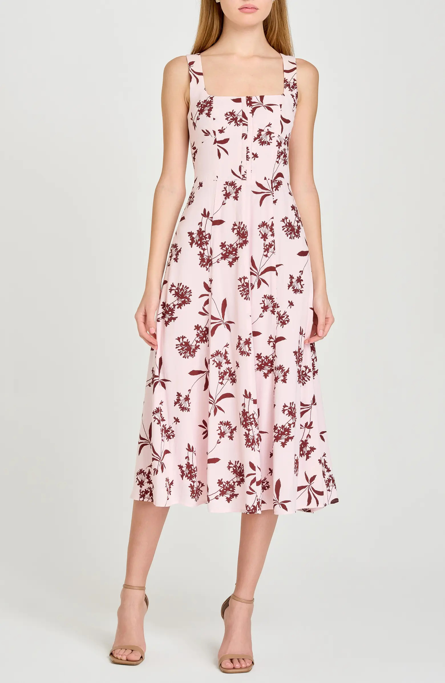 WAYF Leonie Floral Corset Midi Dress | Nordstrom | Nordstrom