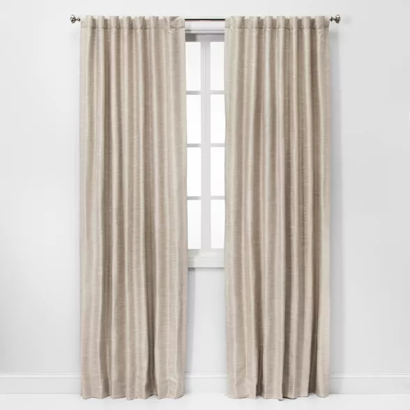 Faux Silk Room Darkening Window Curtain Panel - Threshold™ | Target