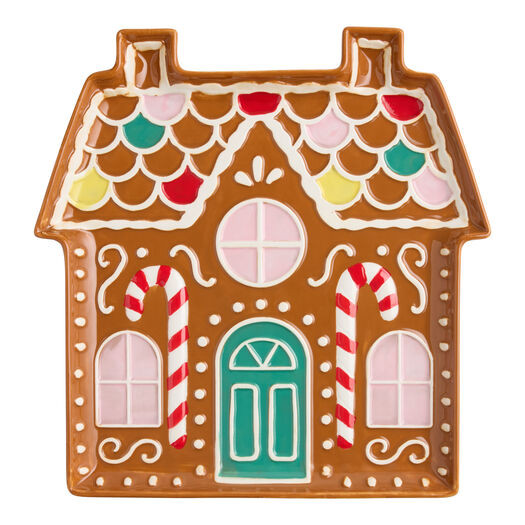 Gingerbread House Hand Painted Figural Serving Platter by World Market | World Market