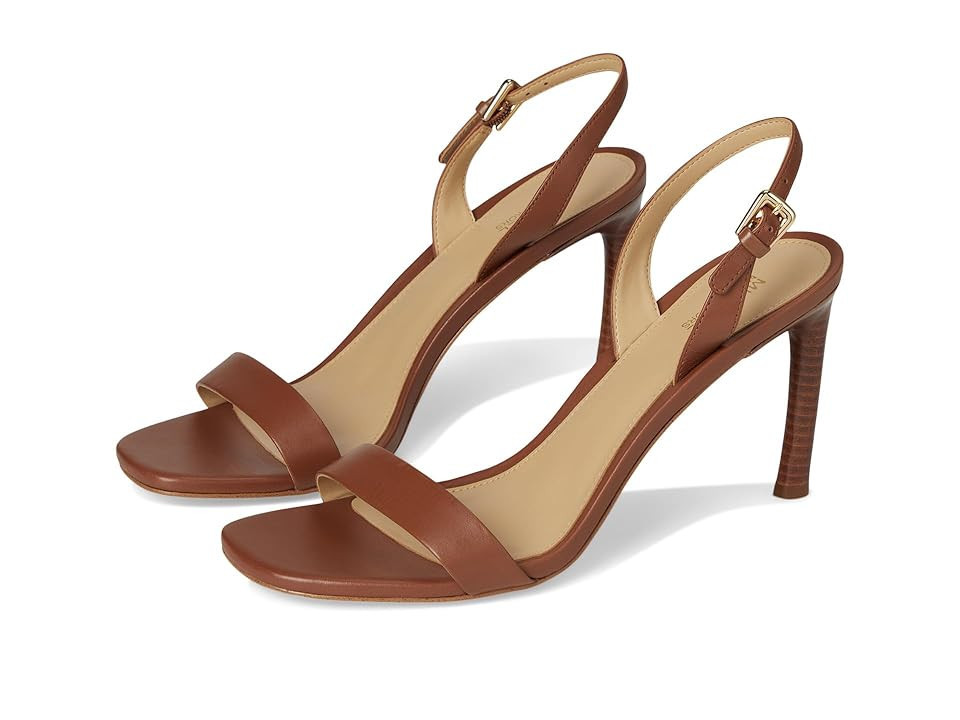 MICHAEL Michael Kors Kasia Heeled Sandal Women's Sandals Luggage : 5.5 M, Leather | Zappos