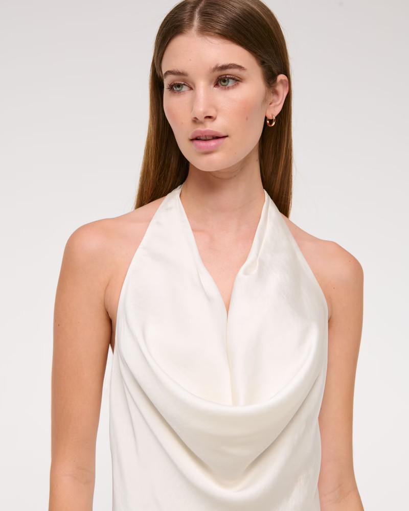 Cowl Neck Halter Mini Dress | Abercrombie & Fitch (US)