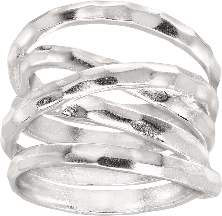 Silpada 'Wrapped Up' Overlapping Textured Band Ring in Sterling Silver | Amazon (US)