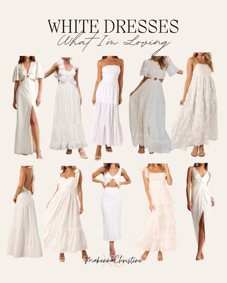 White dresses! Engagement dresses, bridal shower, family photos, beach dress, bridal dresses 