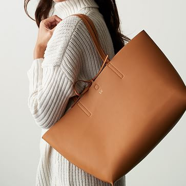 Fillmore Vegan Leather Tote, Foil Debossed | Mark and Graham