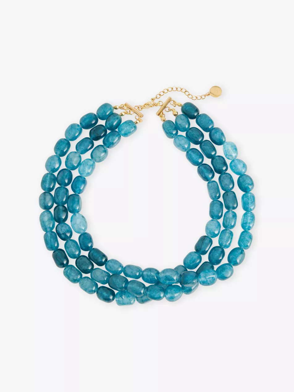 Sisy Beaded Blue-Apatite Necklace | Selfridges