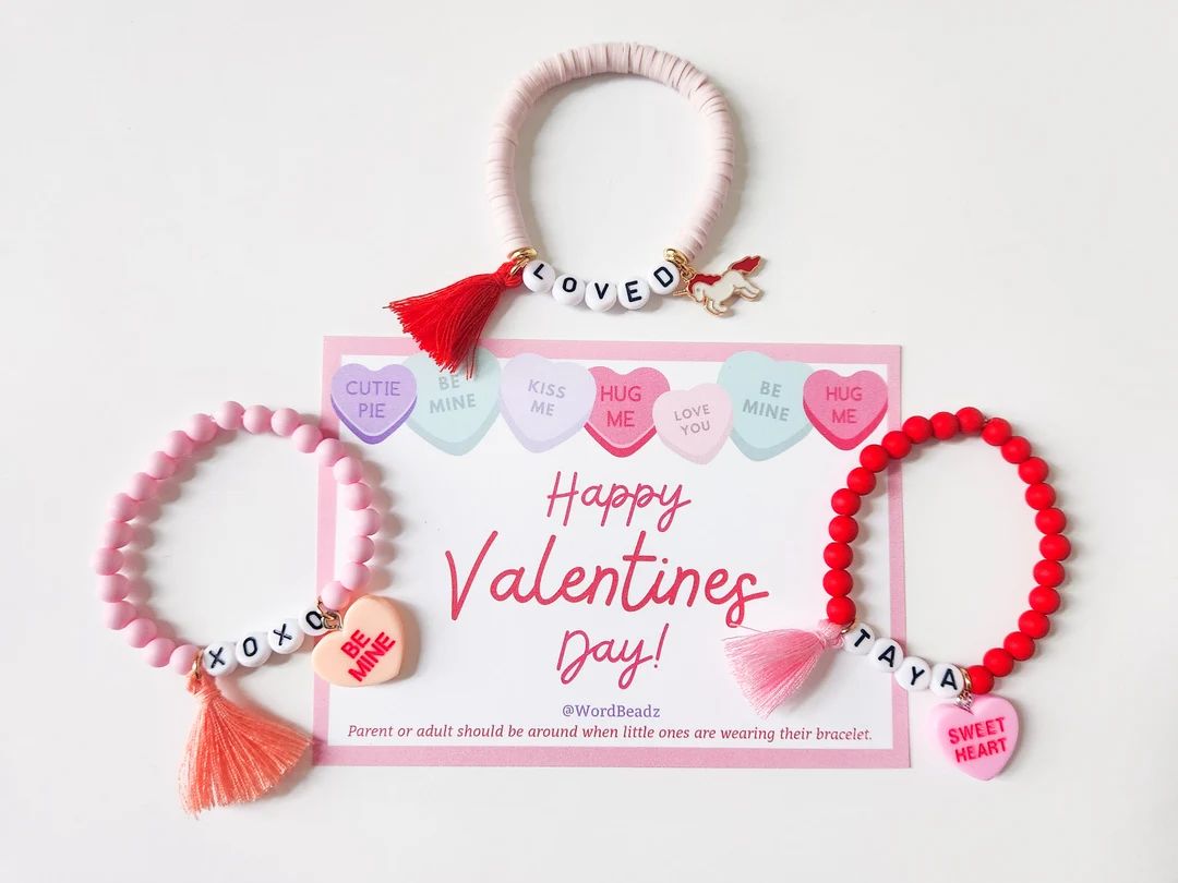 Kids Valentines Day Bracelet - Etsy | Etsy (US)