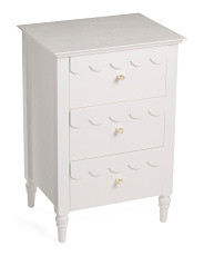 18x14x26 3 Drawer Scalloped Side Table | Marshalls
